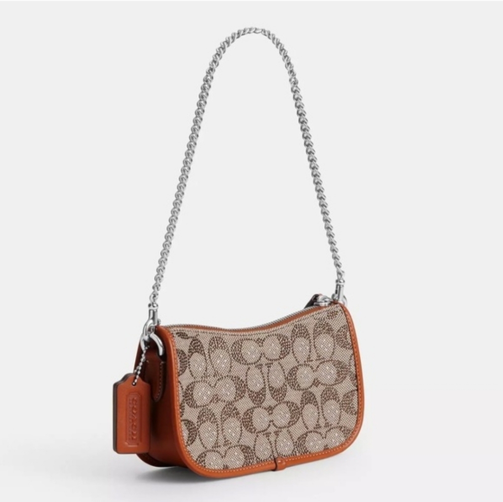 Coach Signature Canvas Mini Shoulder Bag in Brown/Tan - Picture 5 of 6